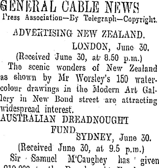 General Cable News Otago Daily Times Items National Library Of New Zealand National