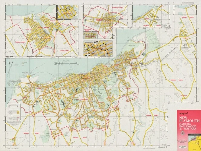 Map Of New Plymouth City Centre Map Of New Plymouth, Oakura, Inglewoo... | Items | National Library Of New  Zealand | National Library Of New Zealand