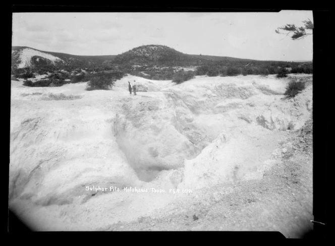 Sulphur pits at Rotokawa, Taupo | Items | National Library of New Zealand |  National Library of New Zealand