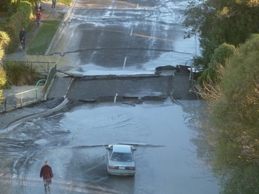 Image: Road damage at Kaiapoi
