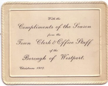 Image: Christmas 1917 - Compliments of the Season