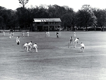 Image: Two cricket matches under way in Hagley Park
