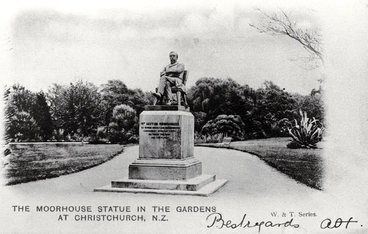 Image: William Sefton Moorhouse statue, Botanic Gardens, Christchurch