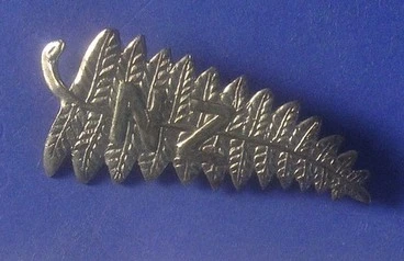 Image: brooch, silver fern