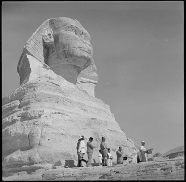 Image: Prime Minister Peter Fraser sightseeing at the Sphinx, Egypt