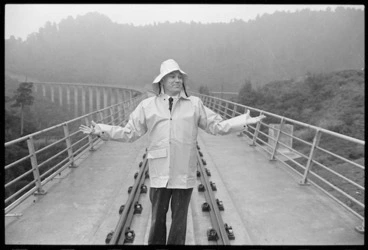 Image: Richard Prebble standing on the Hapuawhenua viaduct