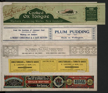 Image: Various artists :[Five canned meat labels. ca 1890-1920].