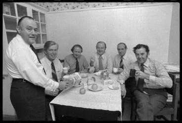 Image: Robert Muldoon and others, at breakfast