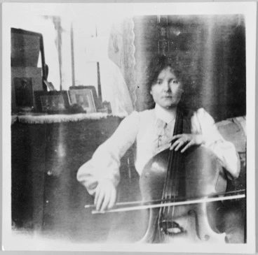 Image: Katherine Mansfield playing the cello, Queen's College, Harley Street, London