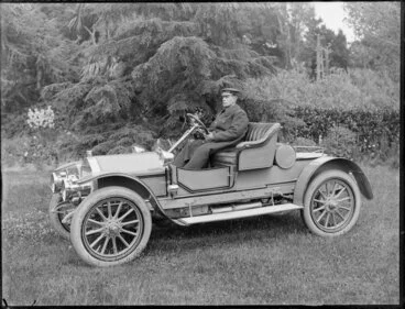 Image: Wolseley motor car with chauffeur