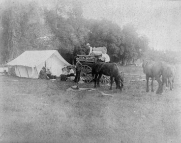 Image: Katherine Mansfield and friends on camping holiday, Hawkes Bay