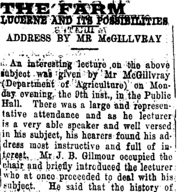 Image: THE FARM (Tuapeka Times 18-9-1918)