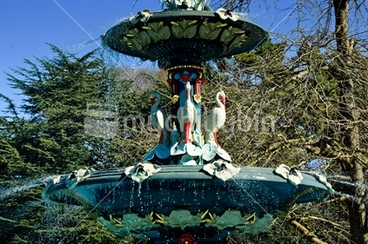 Image: Peacock Fountain, Botanical Gardens, Christchurch, South Island, New Zealand