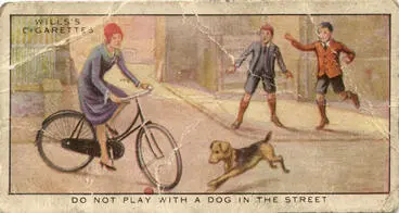 Image: Do not play with a dog in the street