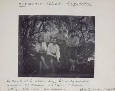 Image: 'Kermadec Islands Expedition - In camp at Denham Bay, Sunday Island.'