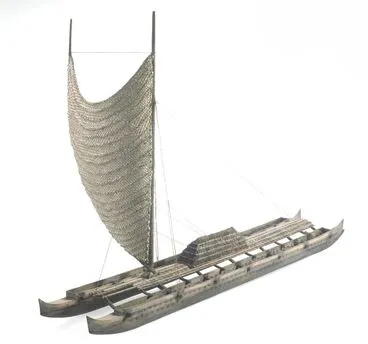 Image: Model wa'a kaulua (sailing canoe from Hawai'i)