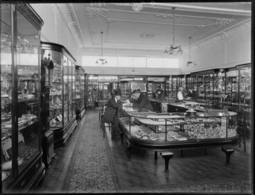 Image: Shop interior, B Petersen Jewellers store, Christchurch