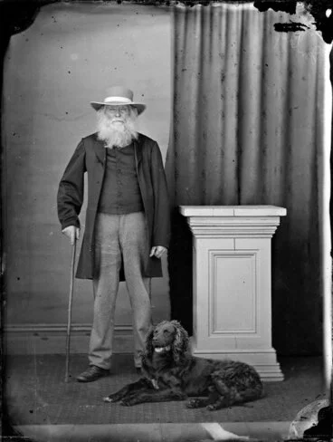 Image: Unidentified man with dog