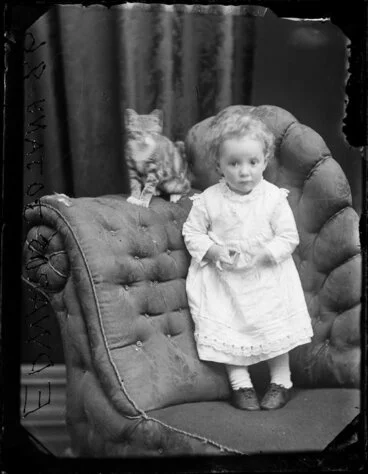 Image: Edwards infant with cat