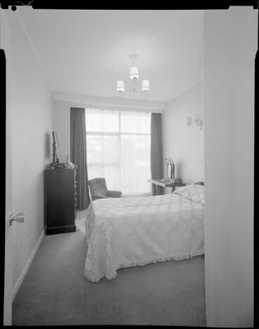Image: Bedroom of Herbert Gardens Flats, The Terrace, Wellington
