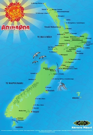 Image: Māori placenames map