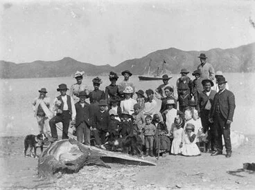 Image: Whalers and their families on Te Awaiti beach