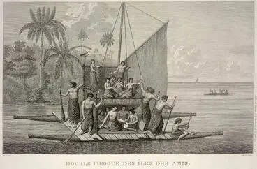 Image: Double-hulled canoe, Tonga, 1790s