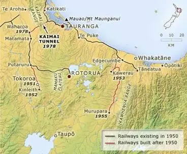 Image: Rail routes, 1950–1980