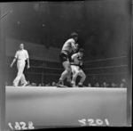 Boxing match, Francois Anewy v Tuna Scanlan, at Wellington Town Hall
