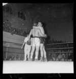Boxing match, Francois Anewy v Tuna Scanlan, at Wellington Town Hall