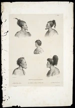 Sainson, Louis Auguste de, b 1800 :Nouvelle Zelande. 1. Chef de Houa Houa. 2, 3. Homme et femme de Houa Houa. 4, 5. Naturels de Teraouiti. Pl[ate] 53. de Sainson pinx., Maurin lith. J Tastu, editeur; lith. de Lemercier [Paris, 1833].