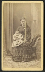 Lawrence, Samuel Charles Louis, active 1833-1891: Portrait of Harena Kauamo Te Kotuku and baby