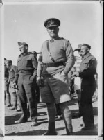 Major General Freyberg among spectators during final rugby match in Egypt