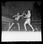 Boxing match, Francois Anewy v Tuna Scanlan, at Wellington Town Hall