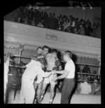 Boxing match, Francois Anewy v Tuna Scanlan, at Wellington Town Hall