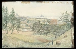 Aubrey, Christopher, fl 1868-1906 :New Plymouth from Marsland Hill. 1896.