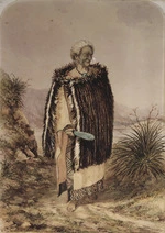 Barraud, Charles Decimus 1822-1897 :[Rangihaeta New Zealand Maori chief who killed Captn. Wakefield at the Wairau massacre, June 1843. Painted in] 1864