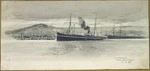 [Hodgkins, William Mathew] 1833-1898 :S S Wakatipu leaving Bluff harbour, 26.12.95 1895