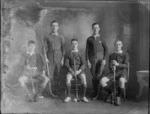 Studio portrait of unidentified hockey team, probably Christchurch district