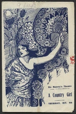 New Zealand Programme Company :His Majesty's Theatre. "A country girl". Commencing Thursday Oct. 6th [1921. Programme cover].