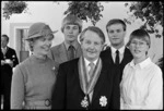 Bill Rowling and family after his investiture - Photograph taken by Merv Griffiths
