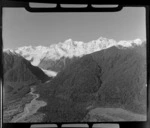 Mount Cook (right), Mount Tasman and Fox Glacier