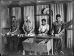 Workers in a fish processing factory, Far North district