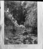 Scene on Hapuku River, near Kaikoura, with Kaiwarra Waterfall
