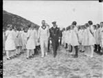 Duke of York inspecting school girls