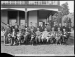 Wanganui Trotting Club members at racecourse - Photograph taken by Frank James Denton
