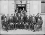 Members of the Wanganui Cosmopolitan Club, with William Fergusson Massey - Photograph taken by Mark Lampe of Tesla Studios