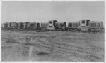 Diesel trains operated in the Western Desert by NZ engineers, World War II - Photograph taken by Major D A Clarke