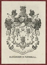 Artist unknown :Fortuna favet audaci. Alexander H. Turnbull. [Heraldic bookplate. ca 1890-1930]