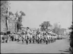 Band of a New Zealand Amoured Unit during an Empire Day parade through Cairo, Egypt